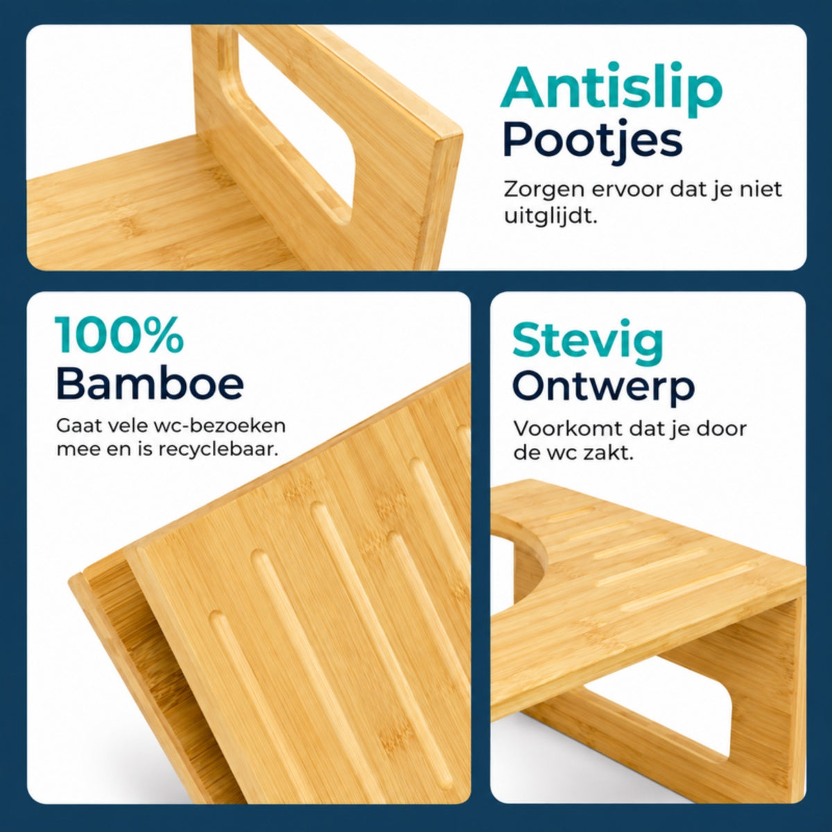 Antislip pootjes en 100% bamboe