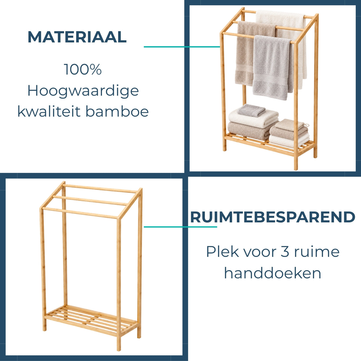 Handdoekrek Zephyr naturel