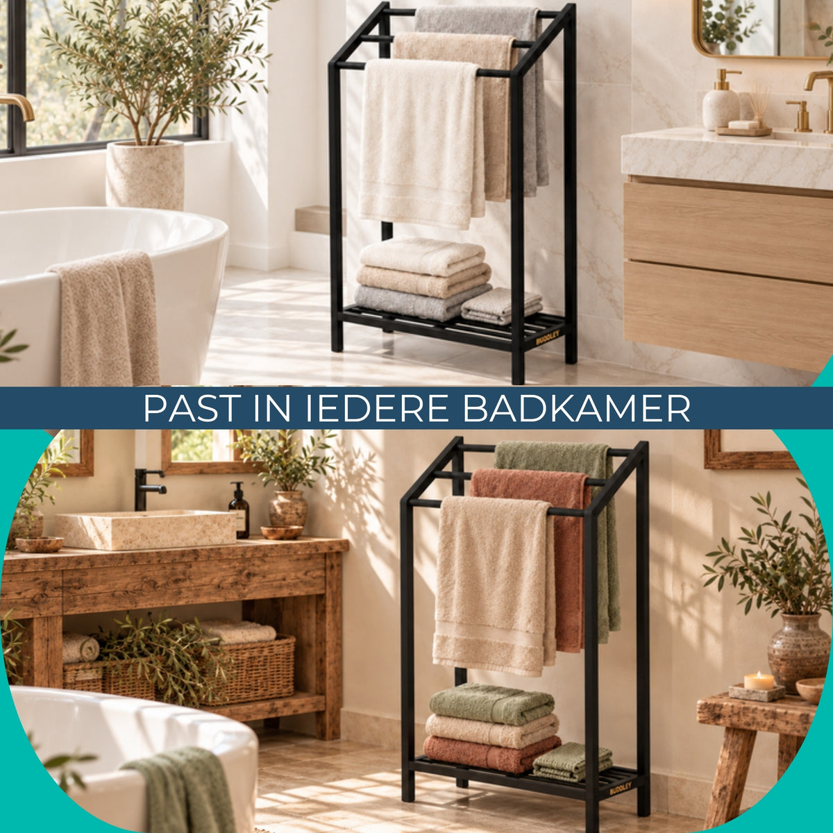 Handdoekrek Zephyr zwart