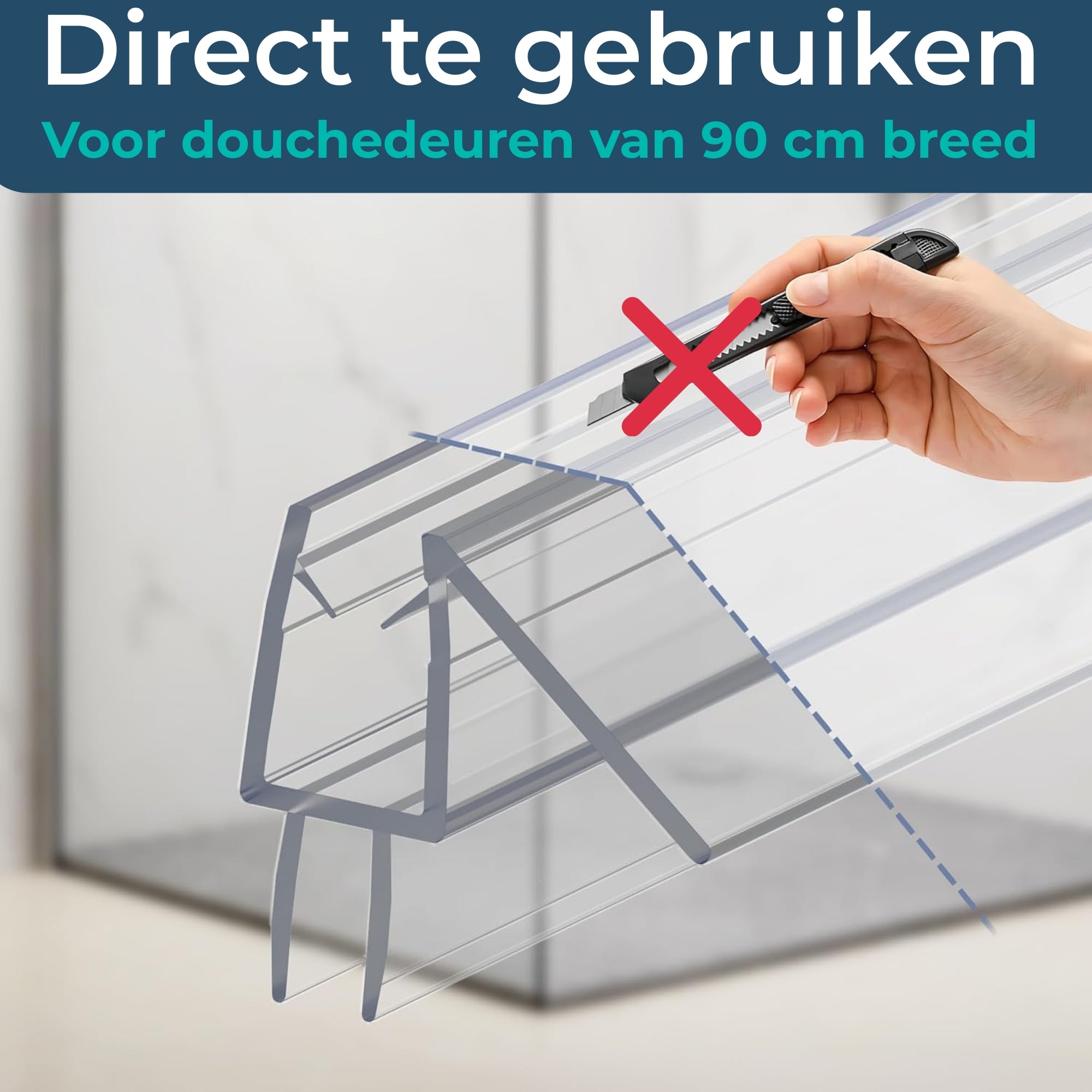 Douchedeurafdichting - 90cm - Inclusief reserve strip - Douchestrip
