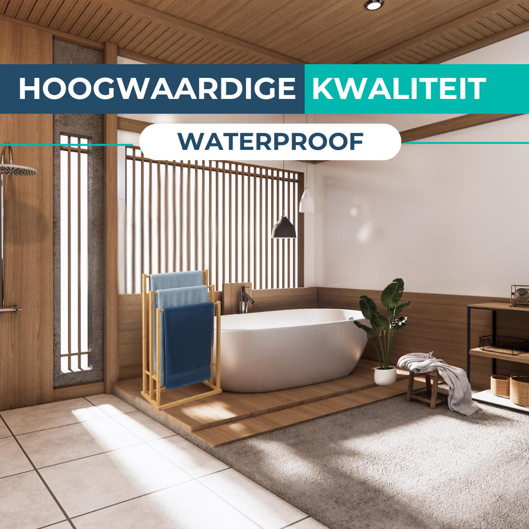 Handdoekrek Bamboe - Vochtbestendig - Handdoekrek staand - Vrijstaand