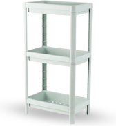 Badkamerrek Staand - Pastel Grey - Opbergrek Kunststof - 3 etages
