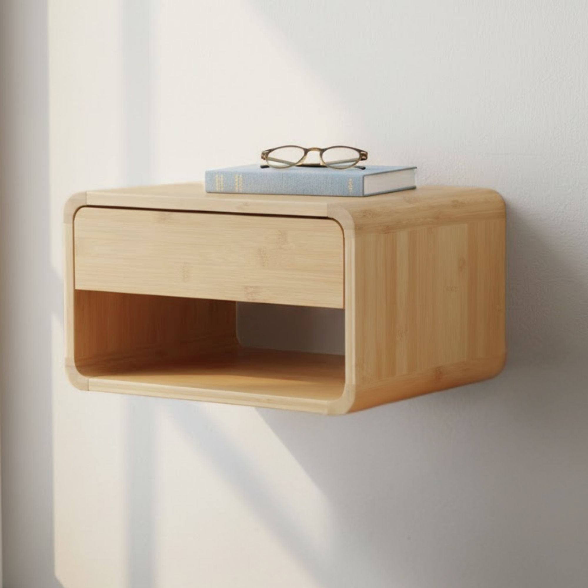 Zwevend Bamboe Nachtkastje 2x