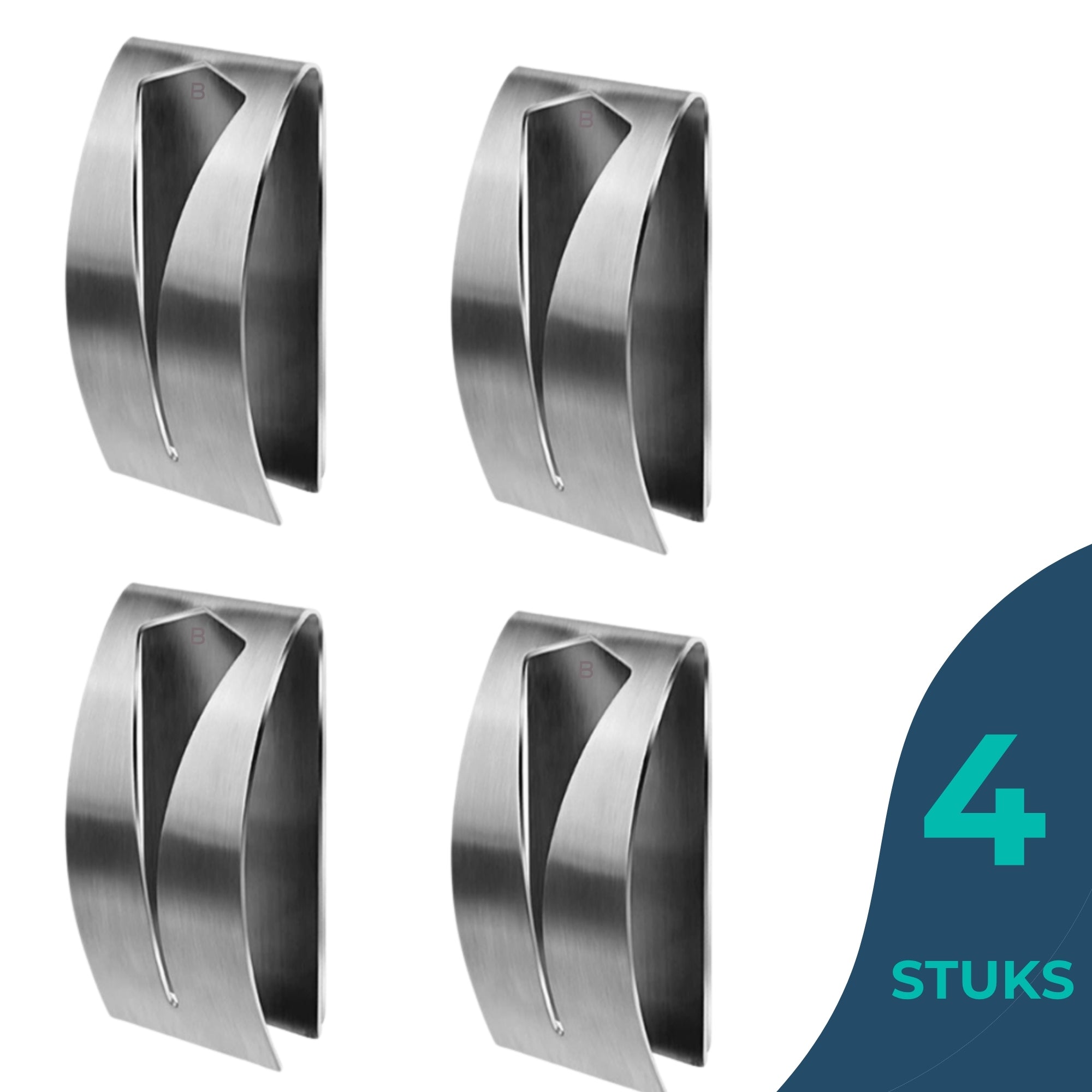 Handdoekhaakjes (4x) - Zilver - Zelfklevende Haakjes