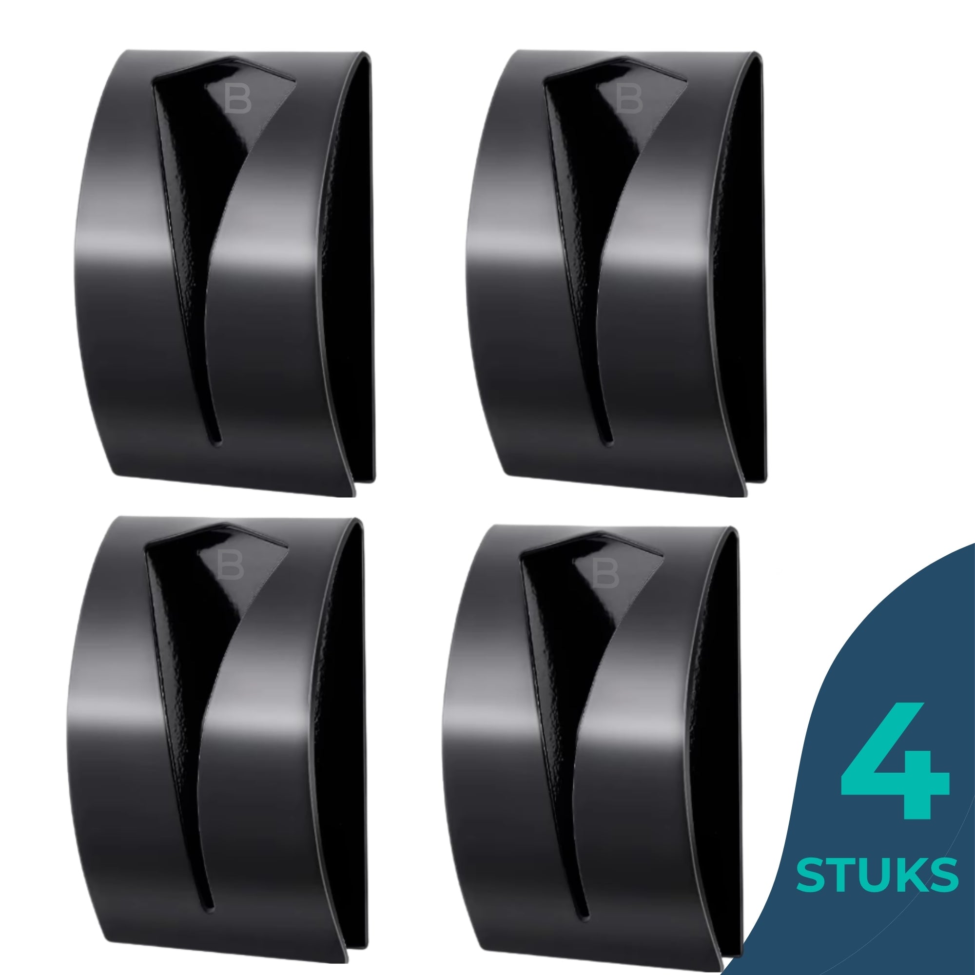 Zelfklevende Haken Set – 4 Mat Zwarte Haken Badkamer – Ruhhy