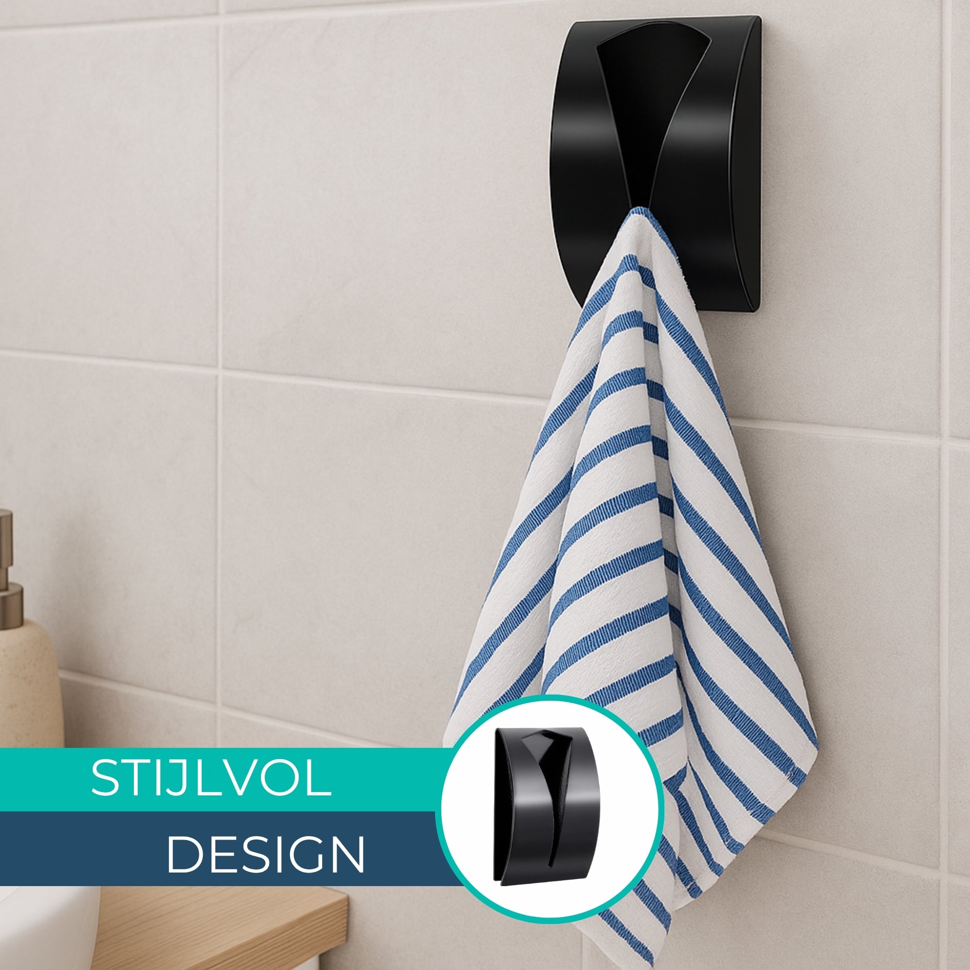 Handdoekhaakjes (4x) - Zelfklevende Haakjes - Handdoekhouder