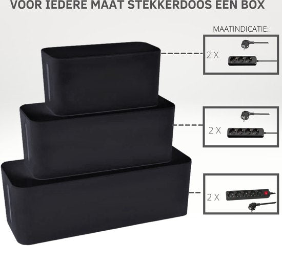 Kabelbox Zwart |SET drie stuks |M-L en XL