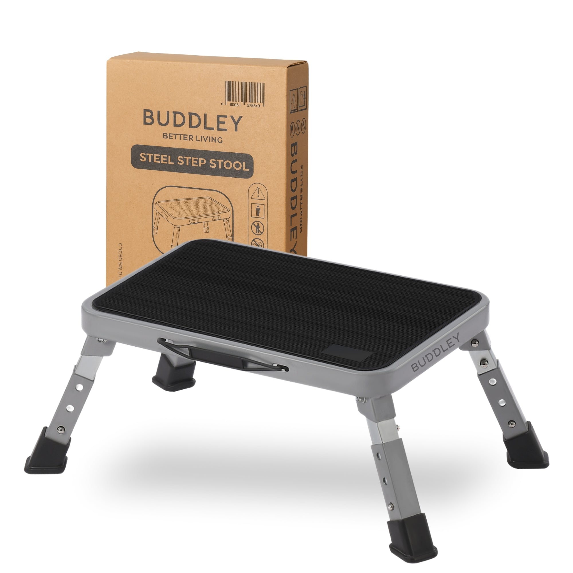 Opstapje Inklapbaar Staal - Verstelbaar in 3 hoogtes - Opstapkrukje metaal