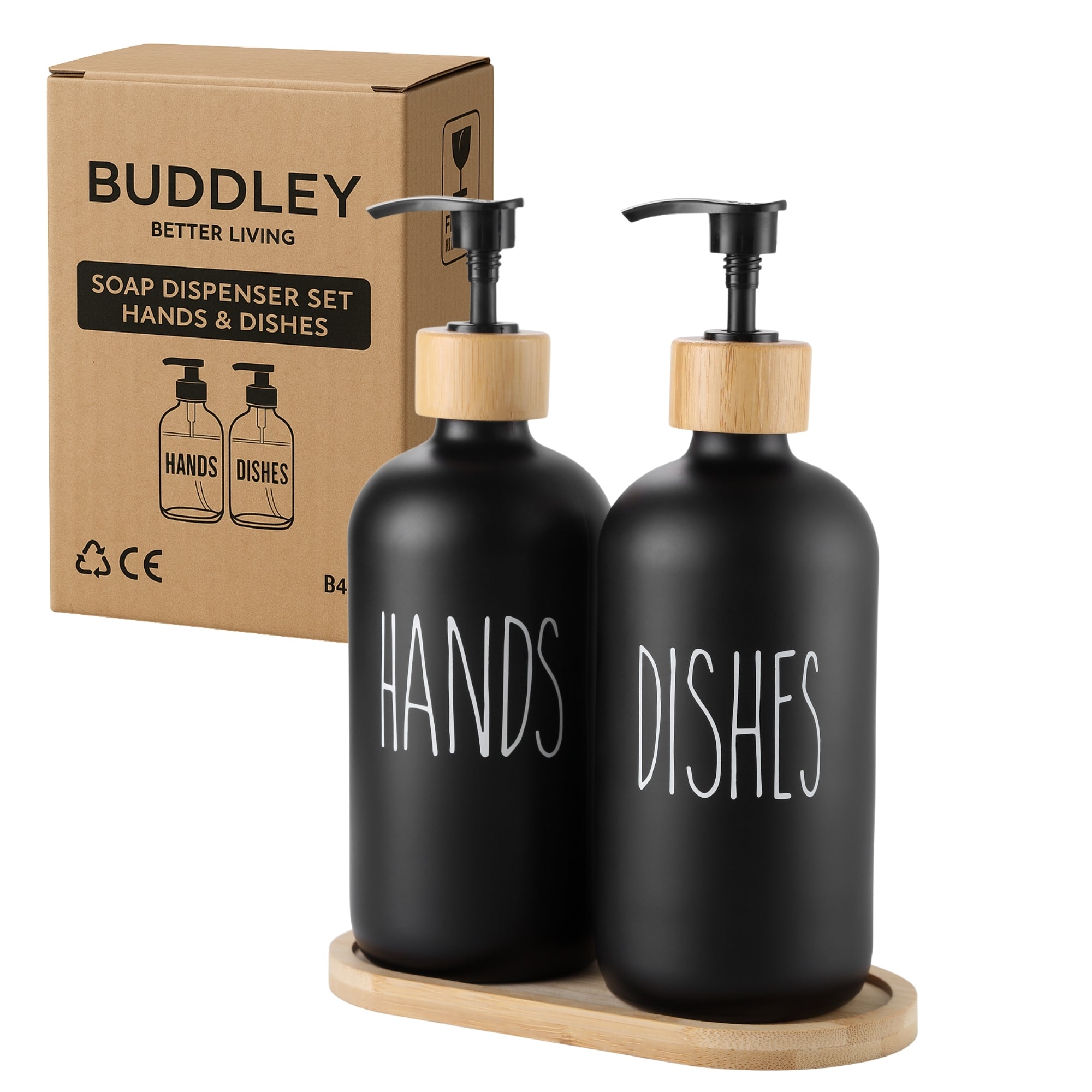 Zeepdispenser - SET (2x) - Glas - Zeeppompje - Zeepdispensers