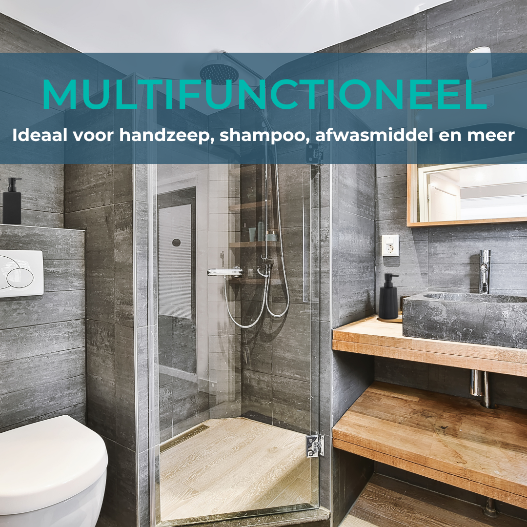 Zeepdispenser Mat Zwart rond | Set van 2 stuks | Keuken, Badkamer & Toilet