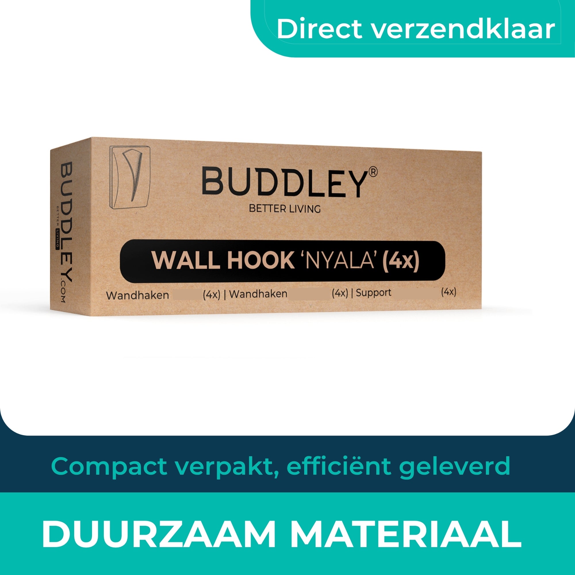 Handdoekhaakjes (4x) - Zilver - Zelfklevende Haakjes