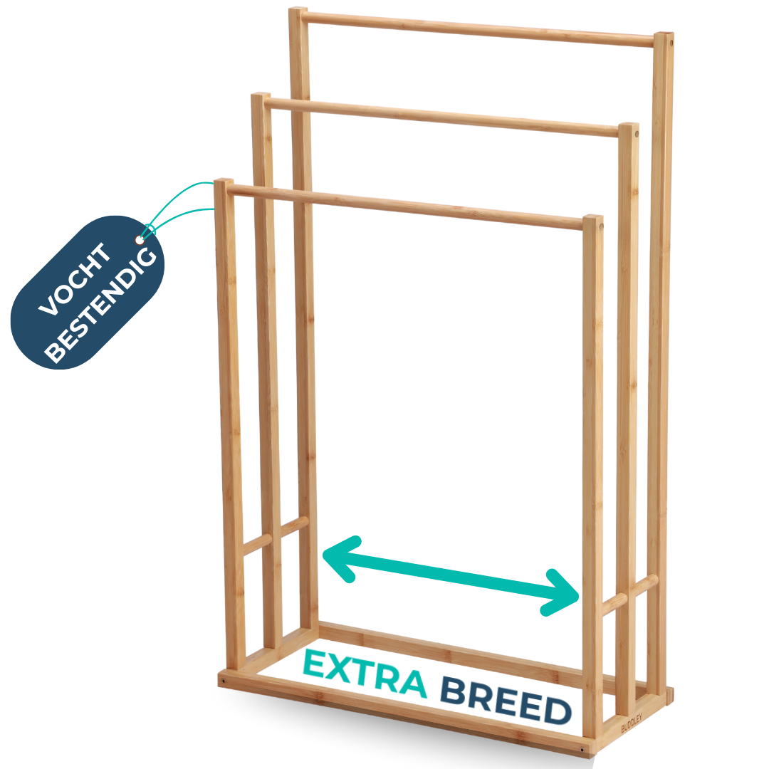 Handdoekrek Bamboe - Vochtbestendig - Handdoekrek staand - Vrijstaand
