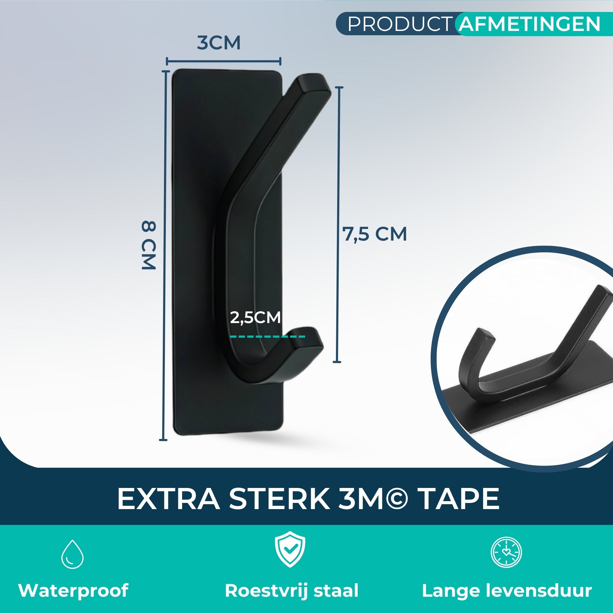 Handdoekhaakjes (4x) - Zelfklevende Haakjes - Handdoekhouder