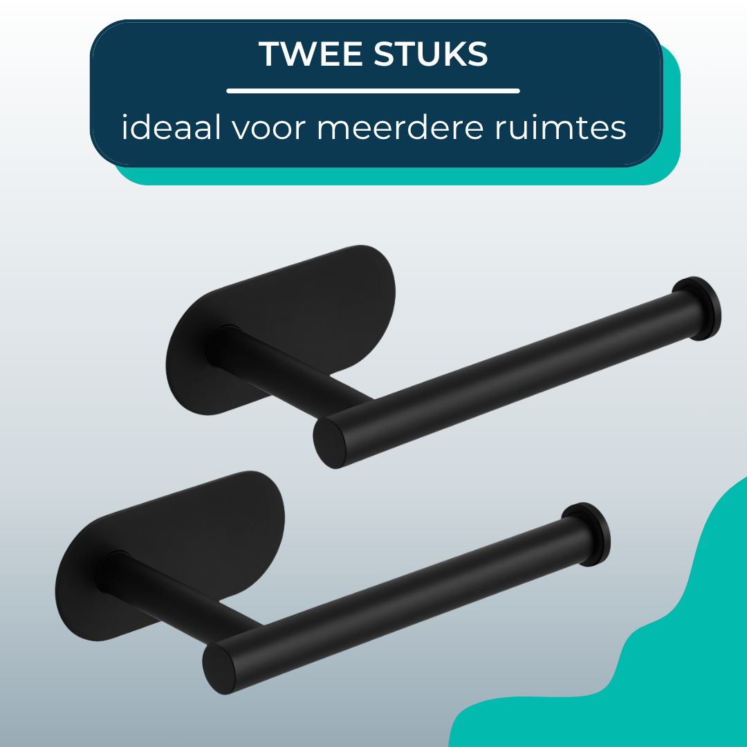 Toiletrolhouder (2x) - Zonder boren - WC rolhouder