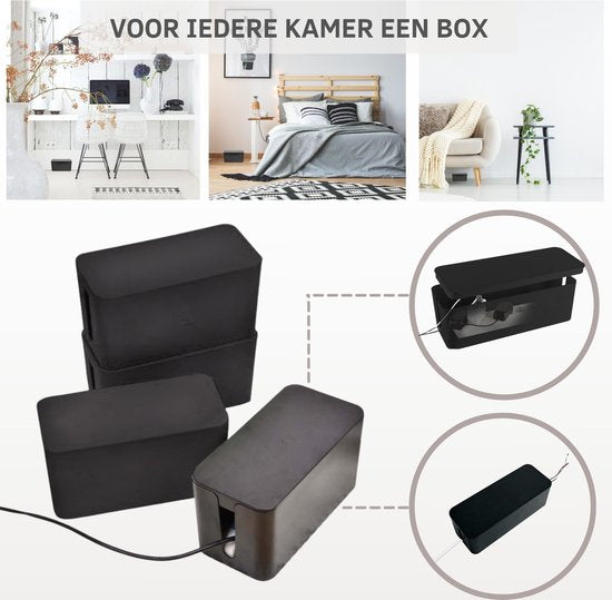 Kabelbox Zwart |SET drie stuks |M-L en XL