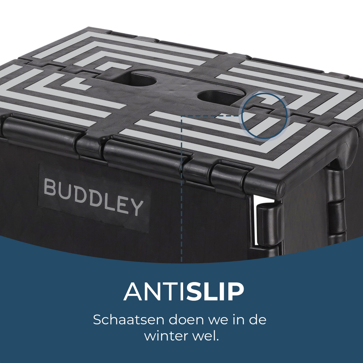 Inklapbaar Zwart Opstapje (SET)| Hoogte 33,5cm| Twee Stuks