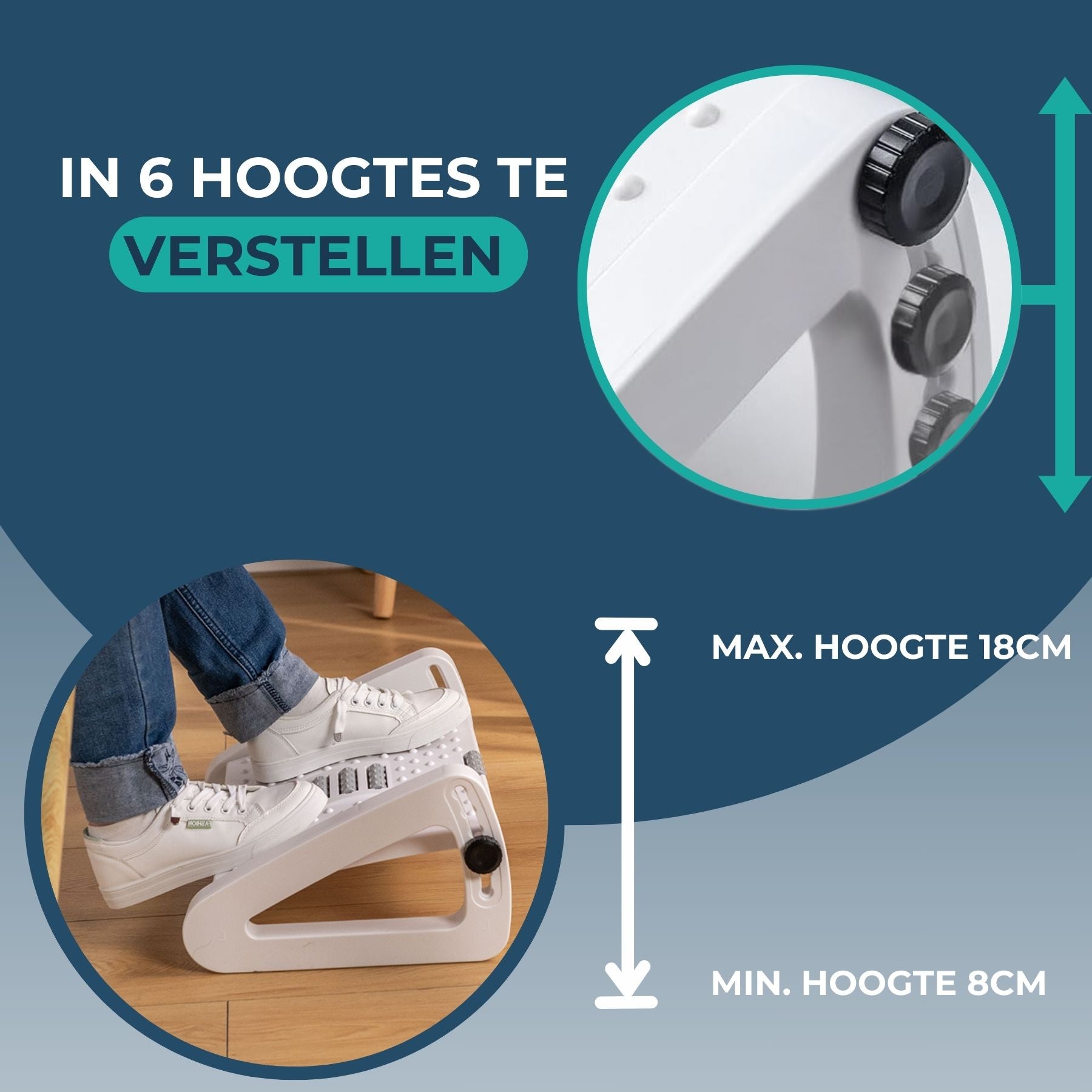 Voetensteun Verstelbaar | Wit