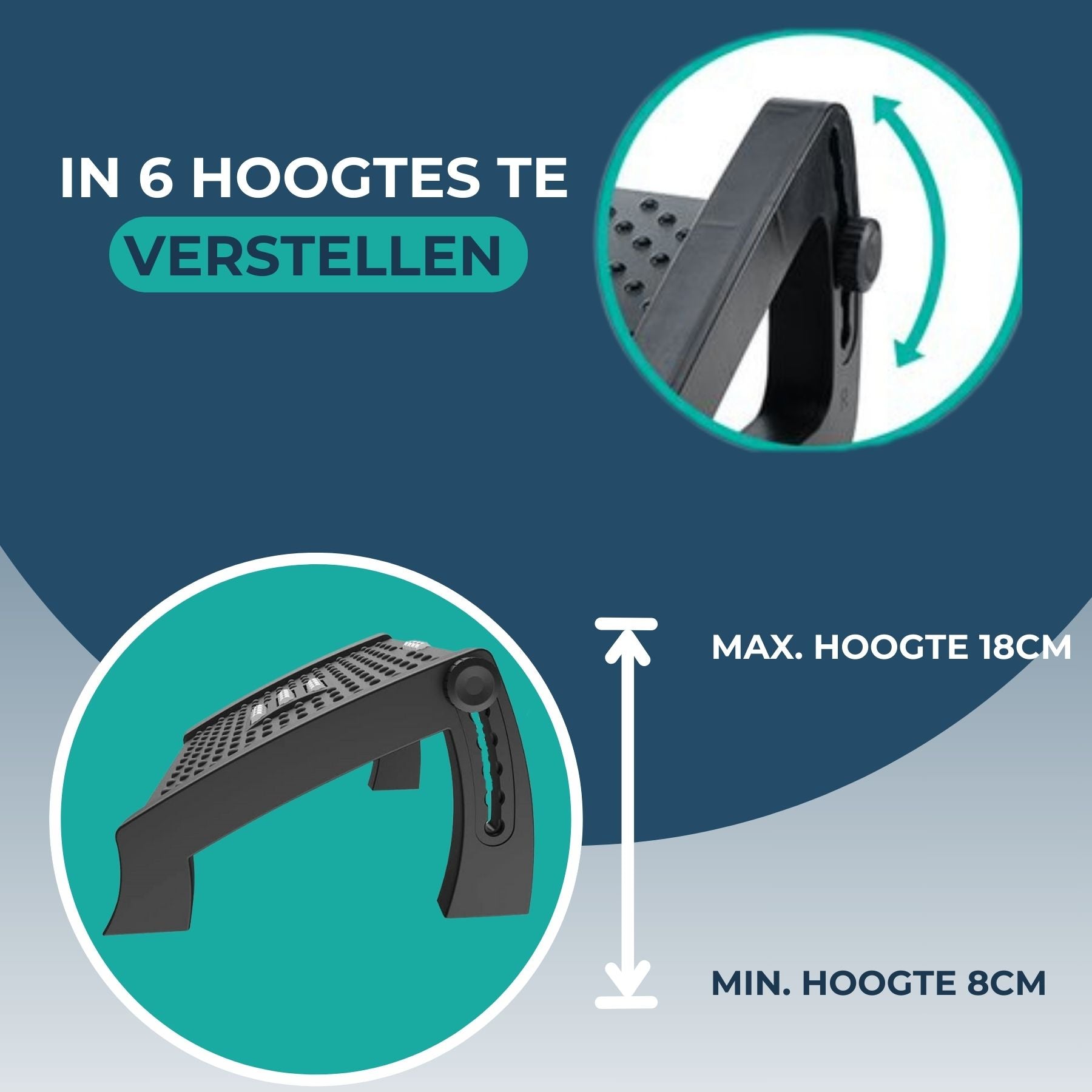 Voetensteun Verstelbaar | 6 verschillende hoogtes