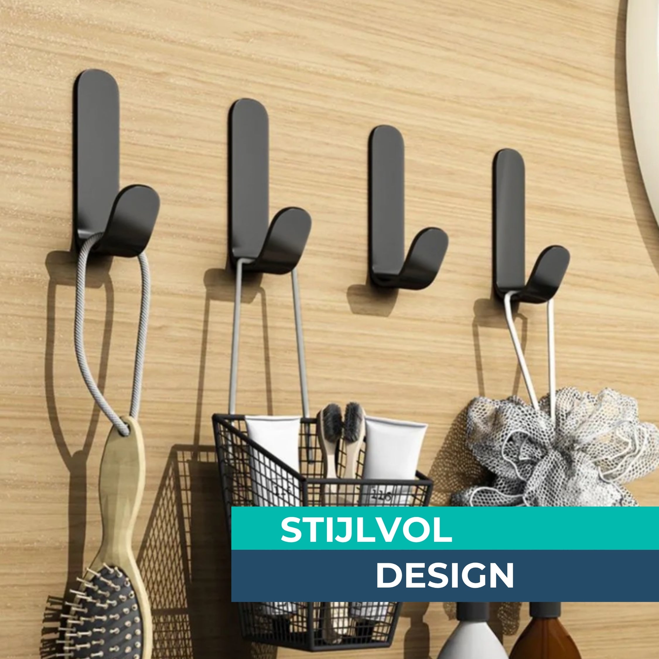 Handdoekhaakjes (5x) - Zelfklevende Haakjes - Handdoekhouder