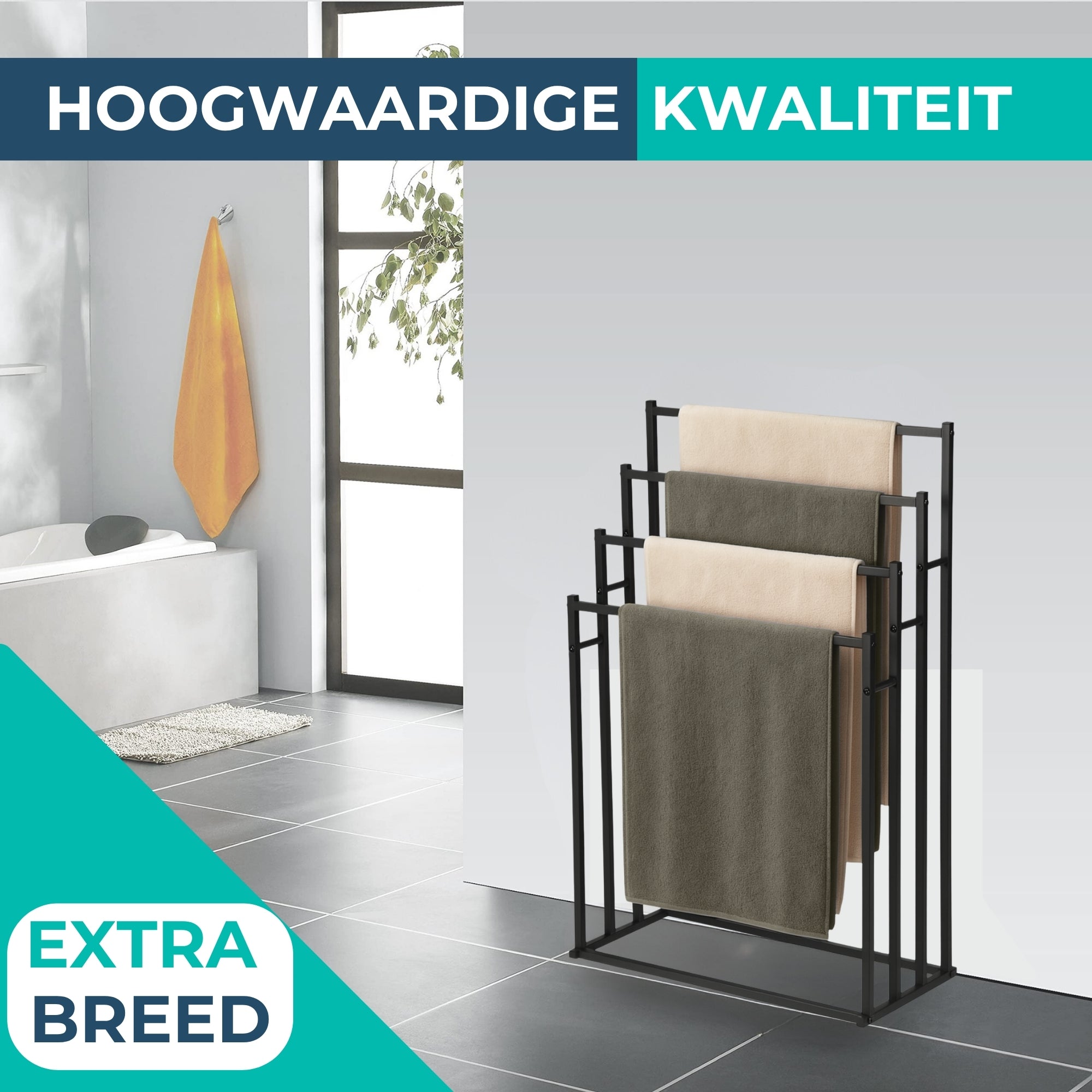 Handdoekrek - 4 armen - 60cm breed - Badkamer