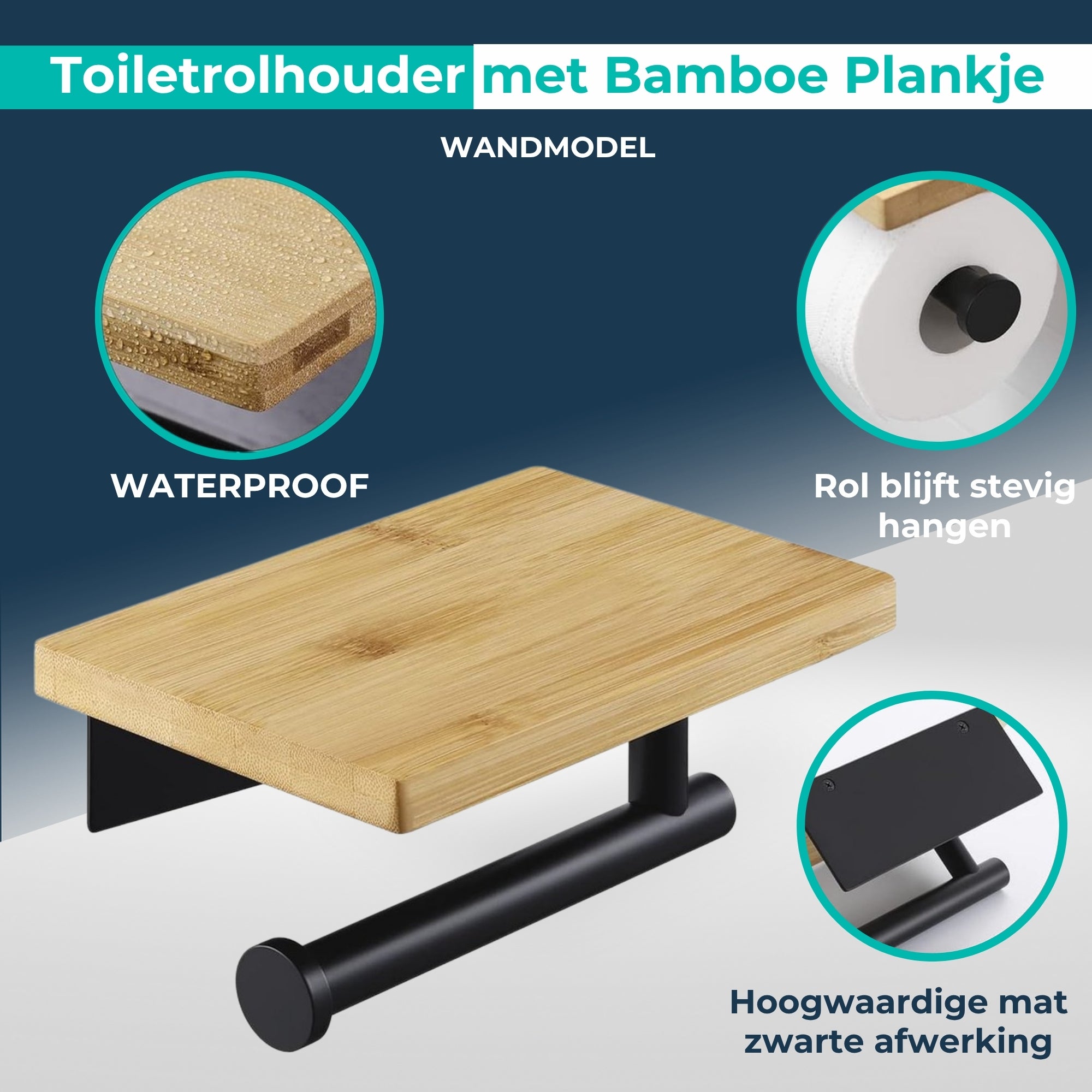 Toiletrolhouder - Met plankje - WC rolhouder