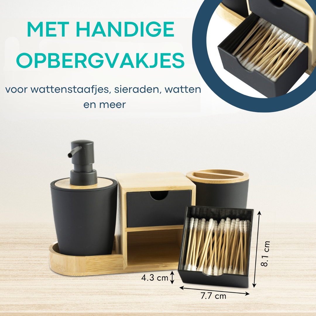 Badkamer organizer | Zwart Bamboe