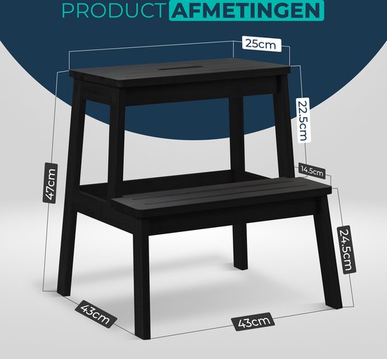 Opstapje Bamboe | Zwart