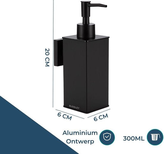 Wandmontage Zeepdispenser Zwart | Keuken, Badkamer & Toilet