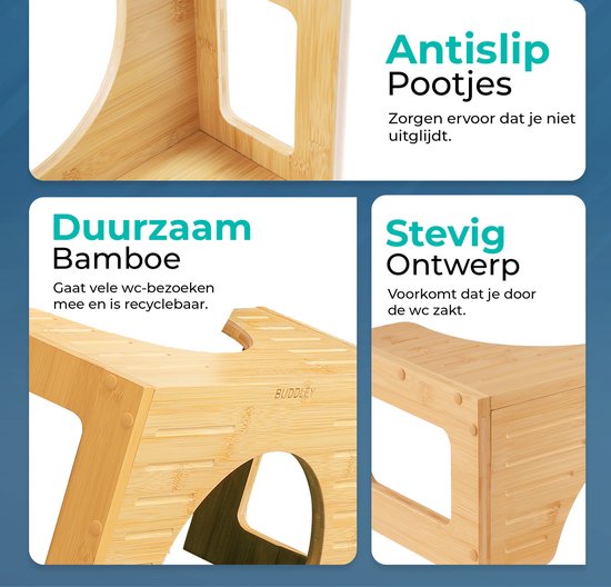 Toiletkrukje 180° Twist | Naturel Bamboe