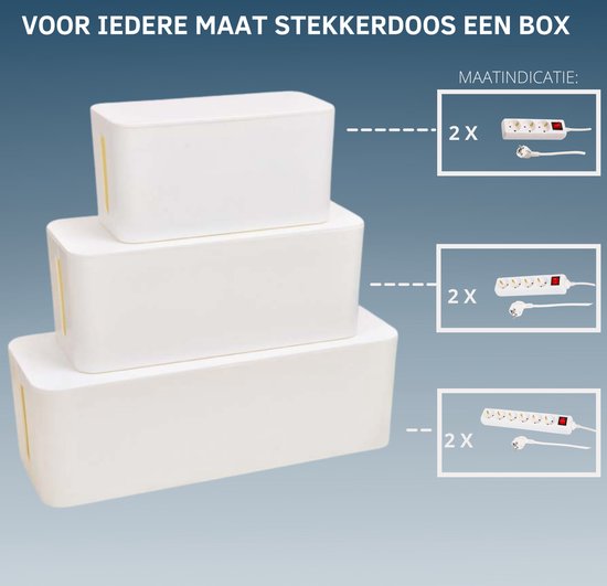 Kabelbox Wit | SET drie stuks | M-L en XL