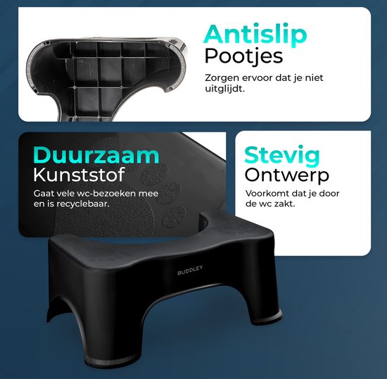 Toiletkrukje Zwart | Maat M