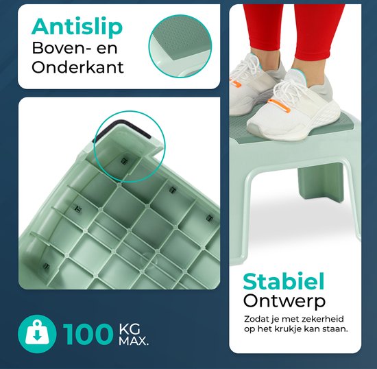 Opstapje Groen| Hoogte 21cm| Ideaal voor kinderen