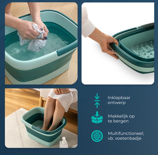 Voetenbad Inklapbaar | Groen | SET 2 stuks