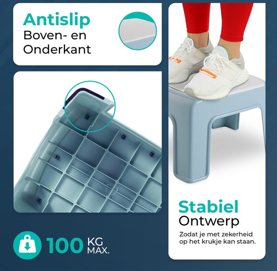 Opstapje Blauw| Hoogte 21cm| Ideaal voor kinderen