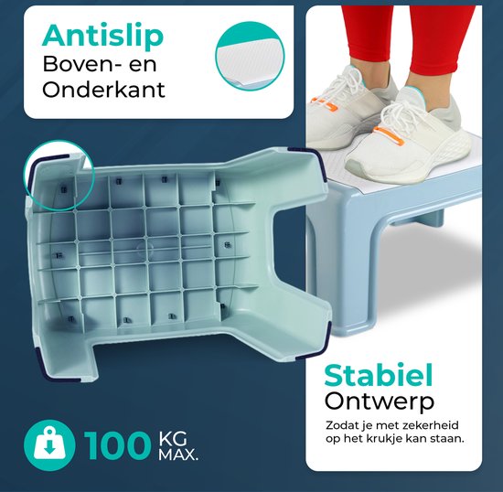 Opstapje Blauw| Hoogte 16,5cm| Ideaal voor kinderen