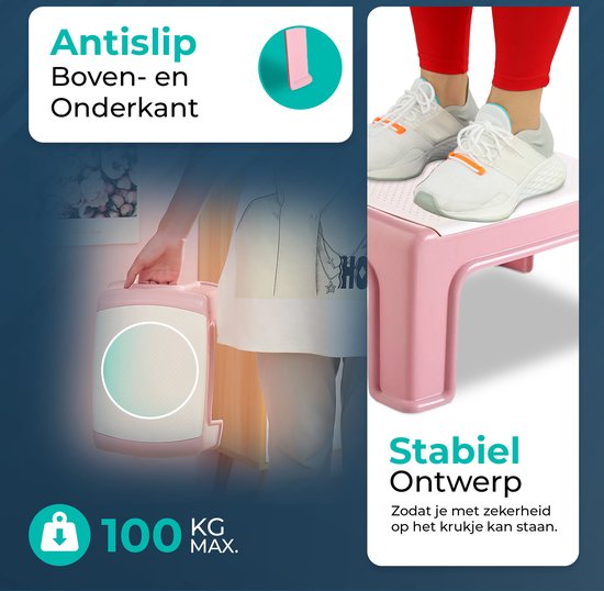 Opstapje Roze| Hoogte 21cm| Ideaal voor kinderen
