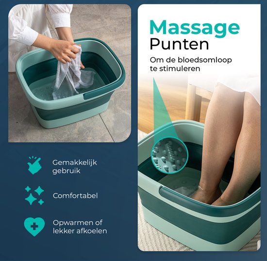 Voetenbad Inklapbaar | Groen | SET 2 stuks
