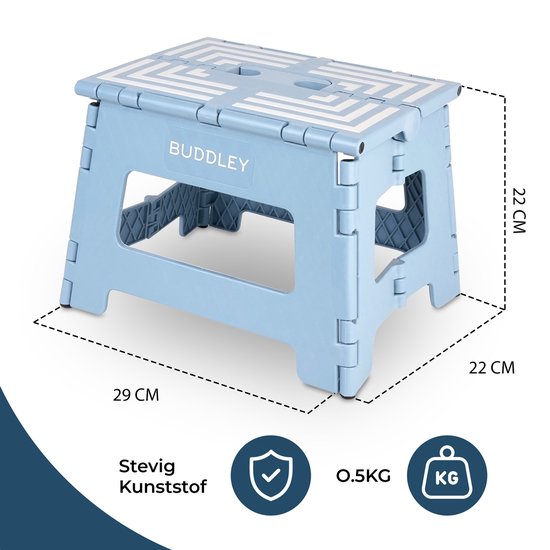 Opstapje inklapbaar Blauw| Hoogte 22CM| Multi inzetbaar