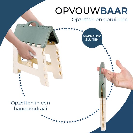 Inklapbaar Groen Opstapje| Hoogte 23cm| Multi inzetbaar