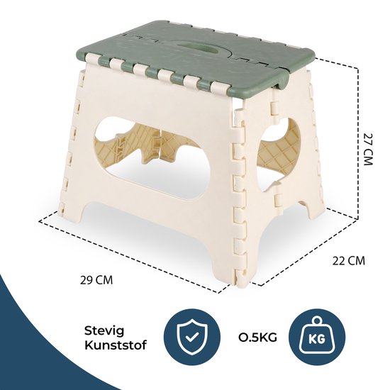 Inklapbaar Groen Opstapje| Hoogte 27cm| Multi inzetbaar