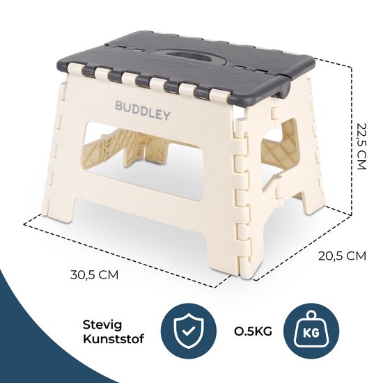 Inklapbaar Grijs Opstapje| Hoogte 23cm| Multi inzetbaar