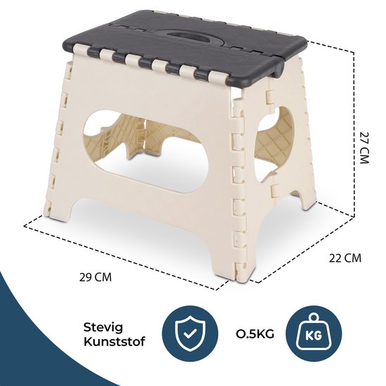 Inklapbaar Grijs Opstapje| Hoogte 27cm| Multi inzetbaar