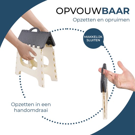 Inklapbaar Grijs Opstapje| Hoogte 27cm| Multi inzetbaar
