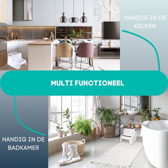 Opstapje Wit-Grijs Two step | Ideaal voor kinderen