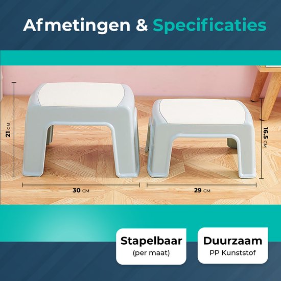 Opstapje Blauw| Hoogte 16,5cm| Ideaal voor kinderen