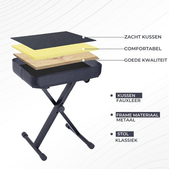 Pianokruk | Verstelbaar en inklapbaar