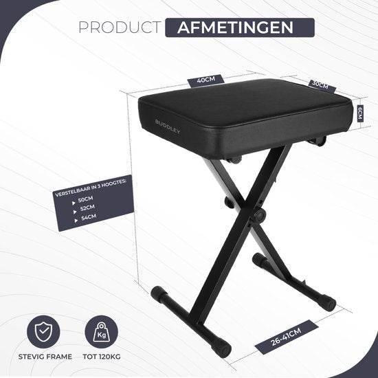 Pianokruk | Verstelbaar en inklapbaar