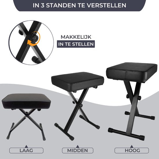 Pianokruk | Verstelbaar en inklapbaar