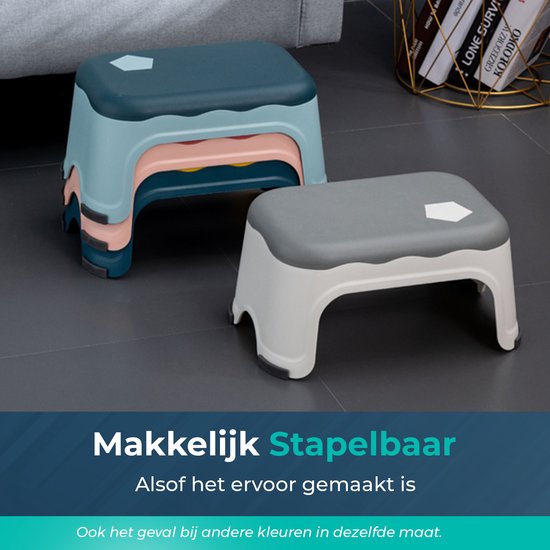 Opstapje Grijs | Hoogte 17.5cm | Voor badkamer, keuken of slaapkamer