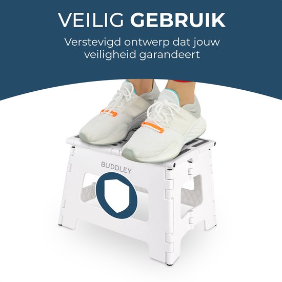 Opstapje Wit inklapbaar| Hoogte 22cm| Multi inzetbaar